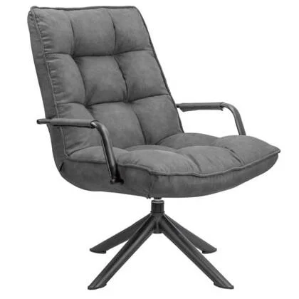 Draaifauteuil Met Armleuning - Fauteuil - Antraciet - 70 x 80 x 100 cm
