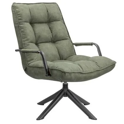 Draaifauteuil Met Armleuning - Fauteuil - Groen - 70 x 80 x 100 cm