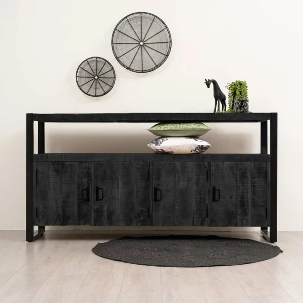 Dressoir Britt zwart - 4 deuren