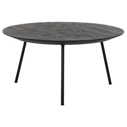 DTP Home Coffee table Jupiter large BLACK,30xØ60 cm, recycled teakwood