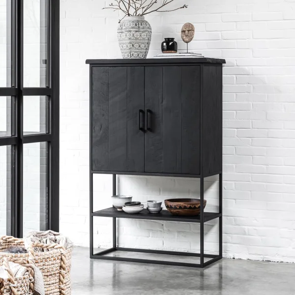 DTP Home Opbergkast Beam Teakhout, 140 x 90cm - Zwart