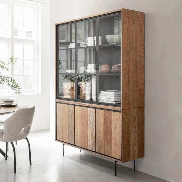 DTP Home Vitrinekast Metropole Teakhout, 210 x 140cm - Naturel