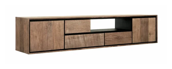 DTP Home Zwevend TV-meubel Metropole Teakhout, 195cm - Naturel