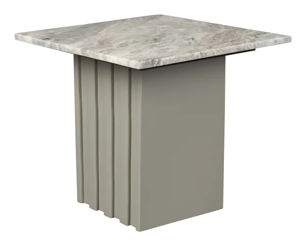 Dutchbone Bijzettafel Clayton Marmer, 40cm - Grijs - Vierkant
