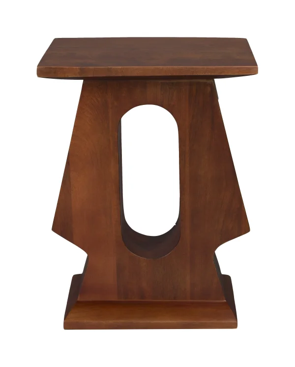 Dutchbone Bijzettafel Pilaster Mangohout, 35 x 25cm - Bruin - Vierkant