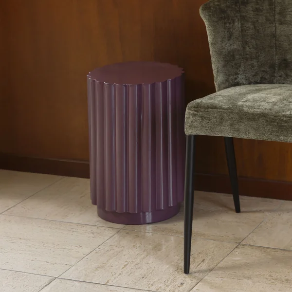 Dutchbone Bijzettafel/Kruk Camila - Plum - Rond