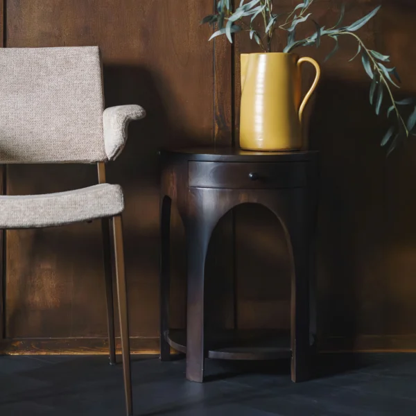 Dutchbone Bijzettafel/Nachtkastje Belvedere Mangohout, 40 x 30cm - Bruin,Hout