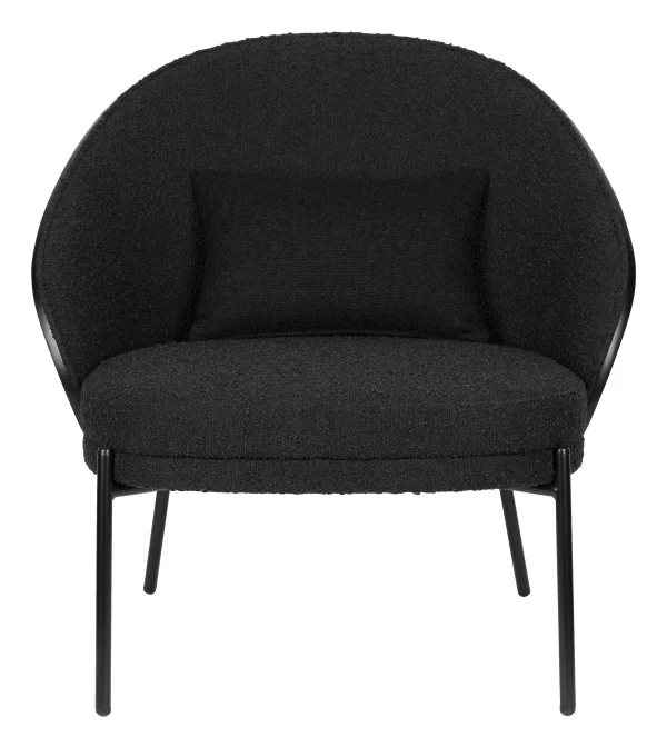 Dutchbone Fauteuil Rodin Essenhout en bouclé - Zwart