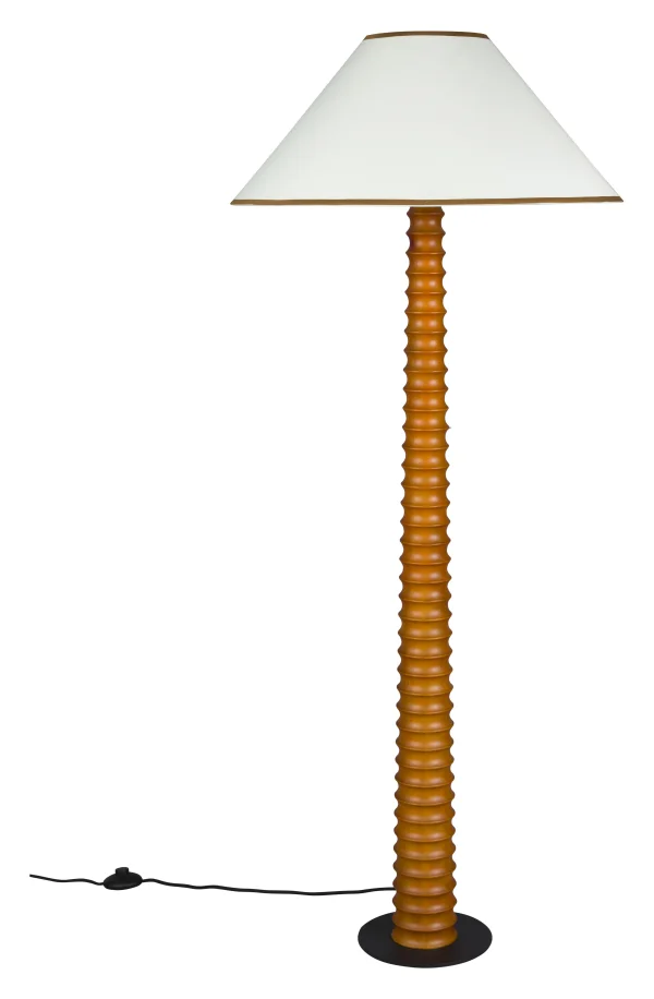 Dutchbone Vloerlamp Horace Katoen en eikenhout - Wit