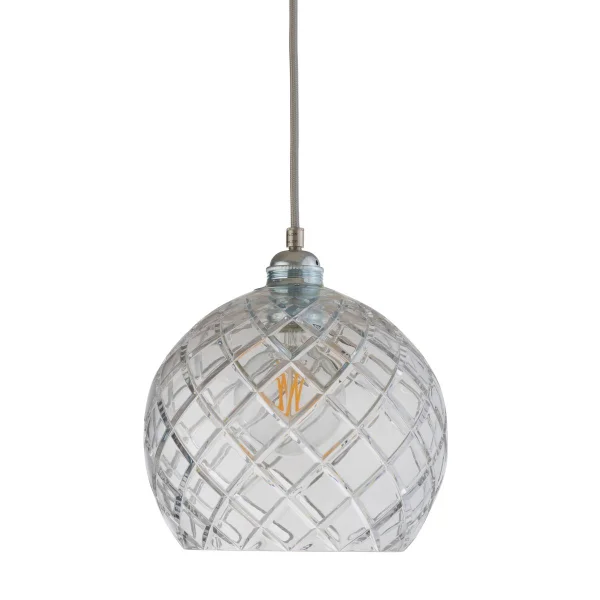 EBB & FLOW Rowan hanglamp Crystal Ø 22 cm. Medium check - zilveren snoer