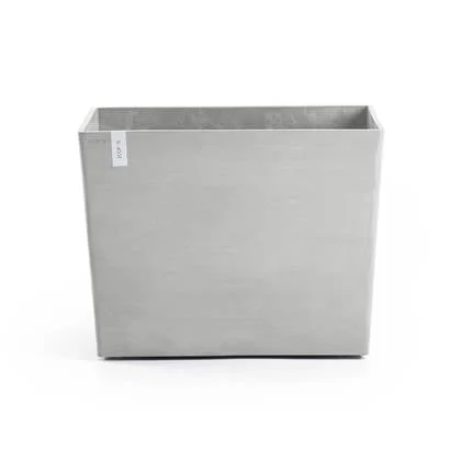 Ecopots Paris Bloempot Met Wielen B 85 x D 40 cm - Witgrijs