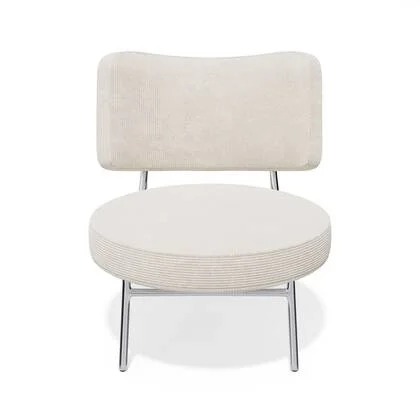 Ecru ribfluwelen fauteuil