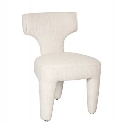 Eetkamerstoel Alby - Creme|Wit - Textiel