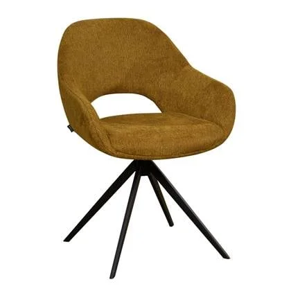 Eetkamerstoel Liperi - Bruin|Oker - Textiel