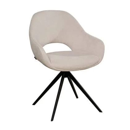 Eetkamerstoel Liperi - Creme|Wit|Beige - Textiel