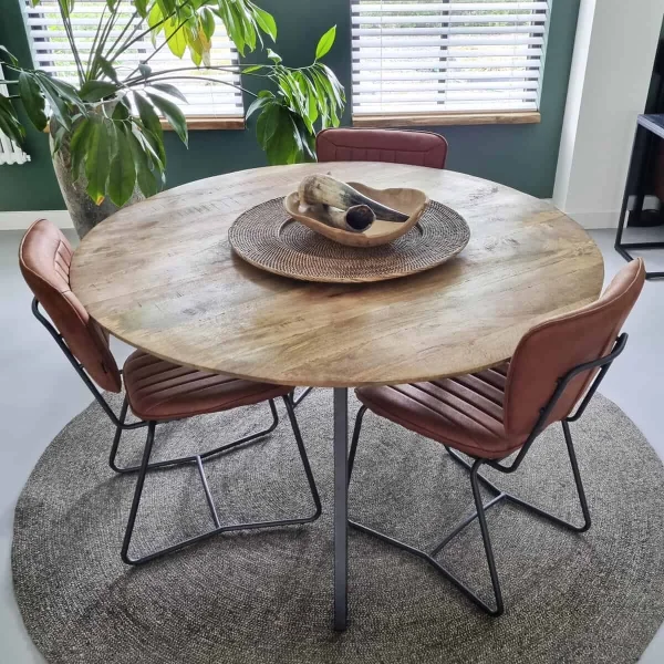 Eettafel Berlin rond bruin - 140 cm