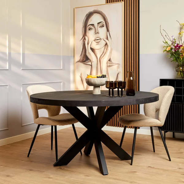 Eettafel Denver Black | 110 cm | Rond