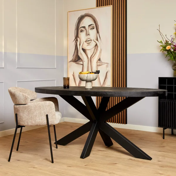 Eettafel Denver Black | 180 cm | Ovaal