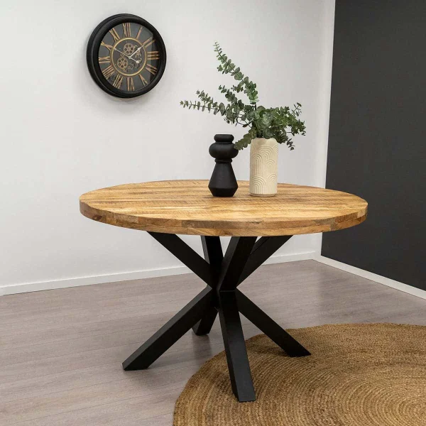 Eettafel Monique rond 115 cm - vierkante poot