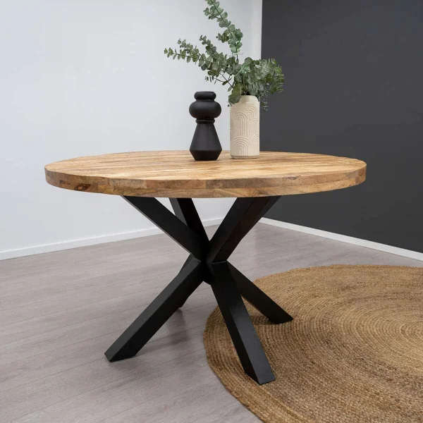 Eettafel Monique rond 130 cm - vierkante poot