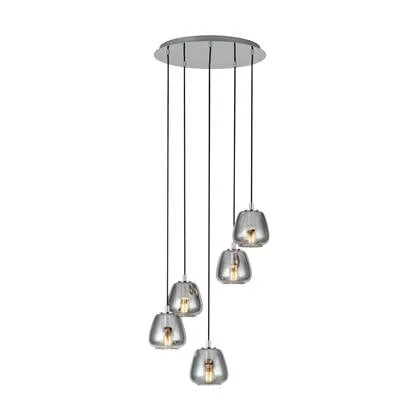 EGLO AlBarino Hanglamp - 5 lichts - Ø55,5 cm - E27 - Chroom