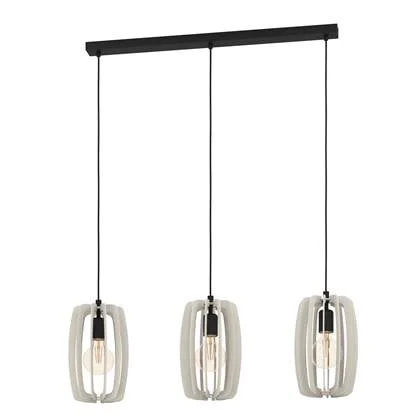 EGLO Bajazzara Hanglamp - E27 - 89 cm - Zwart|Grijs