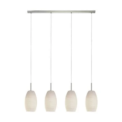 EGLO Batista 3 Hanglamp - E27 - 102 cm - Nikkel-Mat|Wit