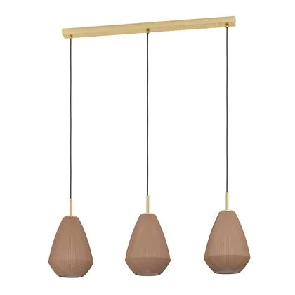 EGLO Caprarola Hanglamp - E27 - 90 cm - Zand|Koper - Satijn Glas