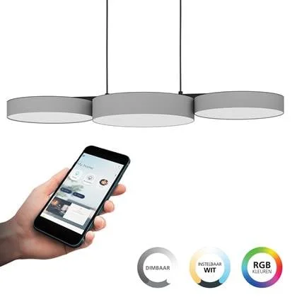 EGLO connect.z Barbano-Z Hanglamp - 82 cm - Grijs|Wit - RGB