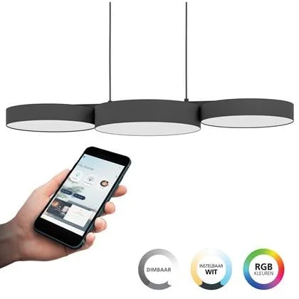 EGLO connect.z Barbano-Z Hanglamp - 82 cm - Zwart|Wit - RGB