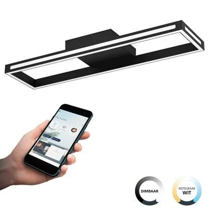 EGLO connect.z Salvilanas-Z Plafondlamp - 77 cm - Zwart|Wit - Dimbaar