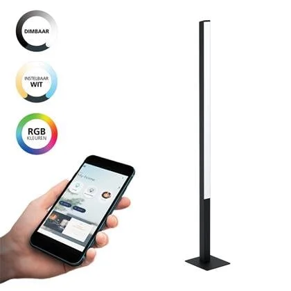 EGLO connect.z Simolaris-Z Vloerlamp - 161,5 cm - Zwart|Wit