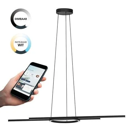 EGLO connect.z Zillerio-Z Smart Hanglamp - 116 cm - Zwart - Dimbaar