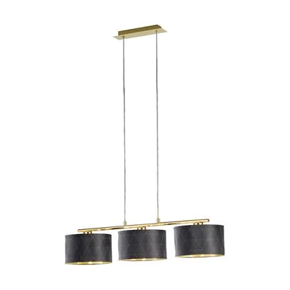 EGLO design Dolorita - Hanglamp - 3 Lichts - Messing - Zwart, Goud