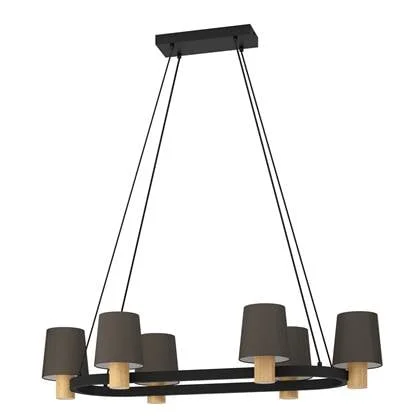 EGLO Edale Hanglamp - E27 - 108 cm - Zwart|Bruin|Cappuccino