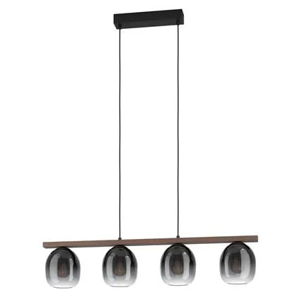 EGLO Filago Hanglamp - Zwart/Bruin