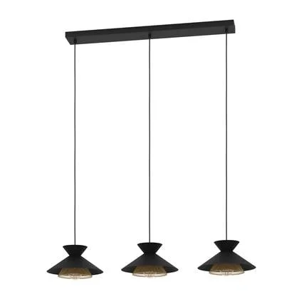 EGLO GrizEdale Hanglamp - E27 - 96 cm - Zwart|Goud - Staal