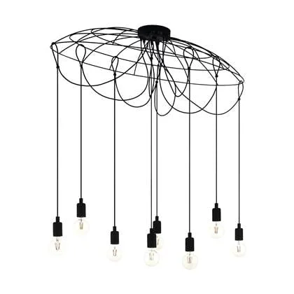 EGLO Hogsmill Hanglamp - E27 - 115,5 cm - Zwart