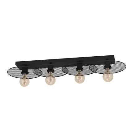 EGLO Ikeston Plafondlamp - E27 - 95 cm - Zwart - Staal