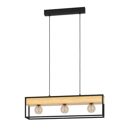 EGLO Libertad 1 Hanglamp - E27 - 76 cm - Zwart|Bruin