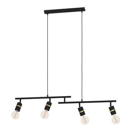 EGLO Lurone Hanglamp - E27 - 100 cm - Zwart|Koper