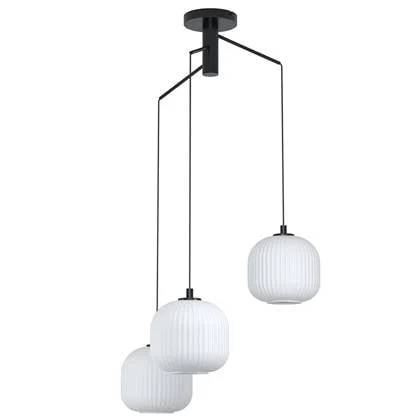 EGLO Mantunalle Hanglamp - E27 - Ø 62 cm - Zwart|Wit