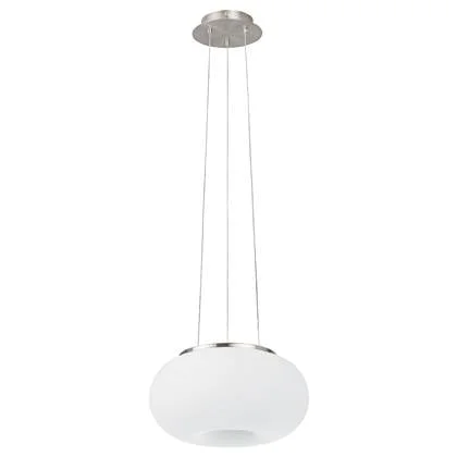 EGLO Optica - Hanglamp - 2 Lichts - Ø280mm. - Nikkel-Mat - Wit