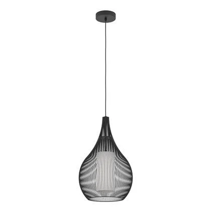 EGLO Razoni 1 Hanglamp - E27 - Ø 42,5 cm - Zwart|Wit - Staal|Glas