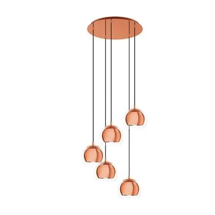 EGLO Rocamar 1 Hanglamp - E27 - Ø 58,5 cm - glas - Koper