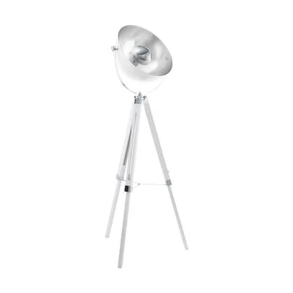 EGLO Vloerlamp COVALEDA wit en zilverkleurig 49877