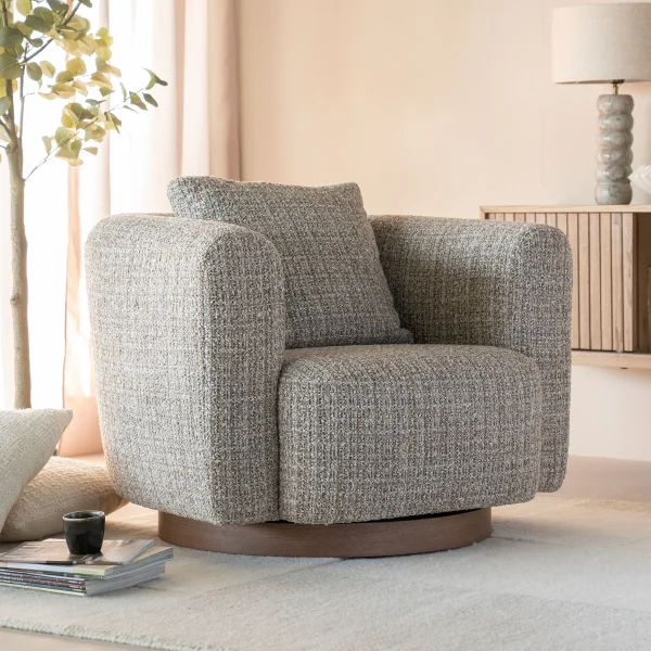 Eleonora Draaifauteuil Jordan Grove Bouclé - Taupe