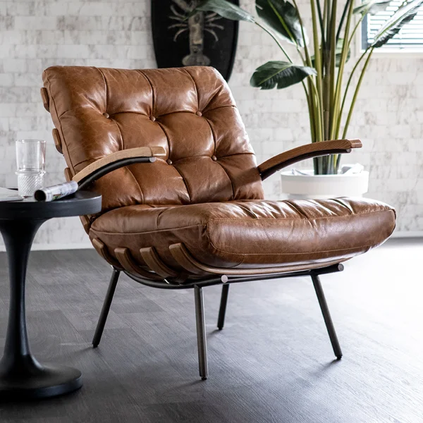 Eleonora Leren Fauteuil Bastiaan - Cognac