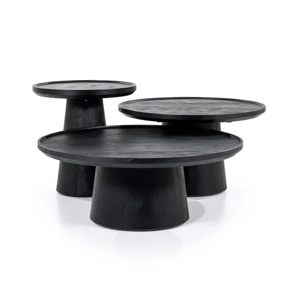 Eleonora Salontafel Ron Set van 3 stuks - Zwart - Rond