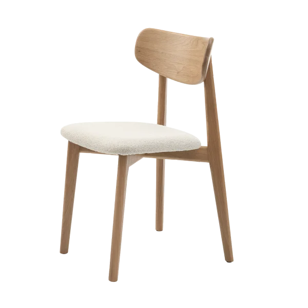 Eline eetkamerstoel bouclé wit